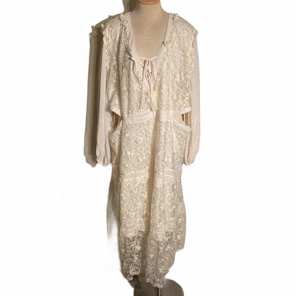Alexis for Target Lace Cut out Dress White Long Sleeves  Size 3X NWT - Picture 2 of 9